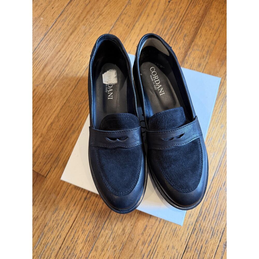 Cordani Shoes Womens Size 9 Black Audrey2 Made In Italy Lug Sole Loafers